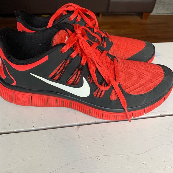 nike free 5.0 red and black
